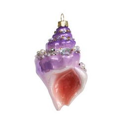 Ракушка Конча сиреневая (стекло) 6,5х5,5х11 см