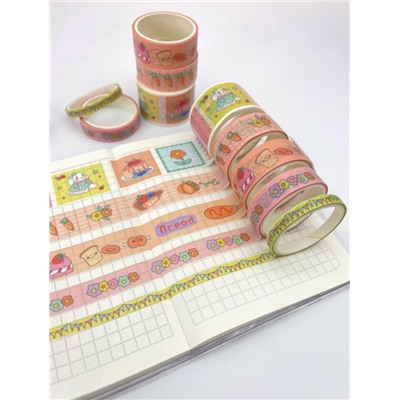 Набор декоративного скотча 10 шт. "Food stories", hare, шоу-бокс 8 шт.