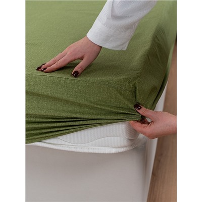 Постельное белье поплин Иваново (без пододеяльника) / Олива