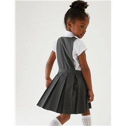 Girls' Permanent Pleats School Pinafore (2-12 Yrs)