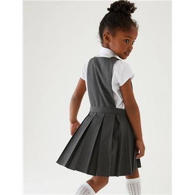 Girls' Permanent Pleats School Pinafore (2-12 Yrs)