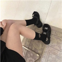 Tide, Japanese embroidery, thin sports cotton knee socks for men and women, with embroidery