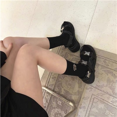 Tide, Japanese embroidery, thin sports cotton knee socks for men and women, with embroidery