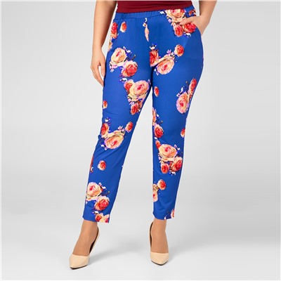 Брюки, трикотаж, васильковый