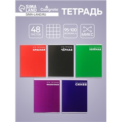 Тетрадь 48 листов в клетку Calligrata «Это Тетрадь», обложка мелованный картон, блок офсет, МИКС