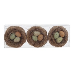 GAEM Набор из 3-х изделий декоративных "Гнездо пасхальное" (7*4), L21 W7 H4 см