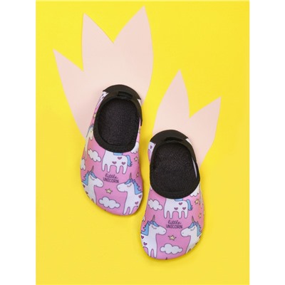 Коралловые тапочки аквашузы детские "Little unicorn"