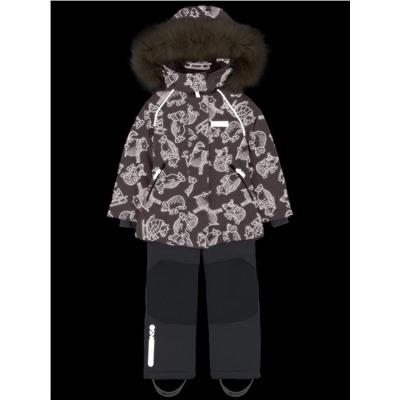 Комплект зимний для девочки NIKASTYLE 7з0224 Пудра серый