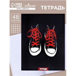 Тетрадь А4, 48 листов в клетку Calligrata «Кеды», обложка мелованный картон, глянцевая ламинация, блок офсет