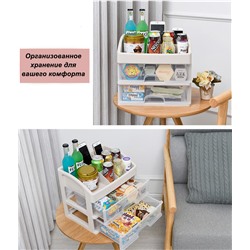Мини-комод 2-х секционный Х-8130_БП-2, цвет белый/прозрачный