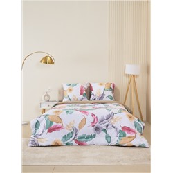 Постельное белье сатин с одеялом / Листья тропиков