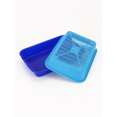 Туалет средний с сеткой 36×26×6.5 см, синий/черничный