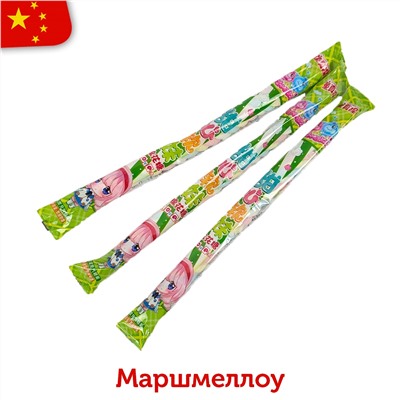 Маршмеллоу в форме косички TONGZHENTAN нежные фрукты 12 гр (30шт в блоке)