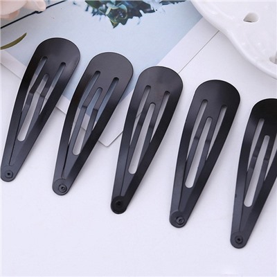 Комплект заколок для волос "клик-клак" 7 см. металлические, Набор 10 шт.  Черные