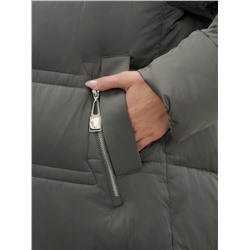 Пальто зимнее утепленное с капюшоном женское темно-зеленого цвета 7779TZ