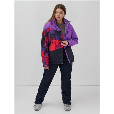 Горнолыжный костюм женский зимний УЦЕНКА фиолетового цвета 02801F