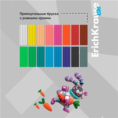 Пластилин 16 цветов, 216 г, ErichKrause "Kids Space Animals", со стеком, в картонной упаковке