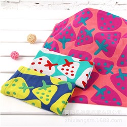 Towel, gauze strawberry for party, soft scarf, wholesale