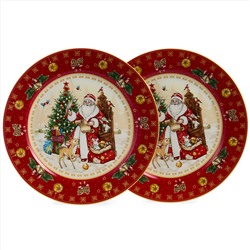 НАБОР ТАРЕЛОК ОБЕДЕННЫХ LEFARD "ДЕД МОРОЗ" 2 ШТ. 27 СМ КРАСНЫЙ (КОР=9НАБ.)