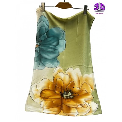 Шарф шифоновый с цветочным рисунком 3D Арт М52/1