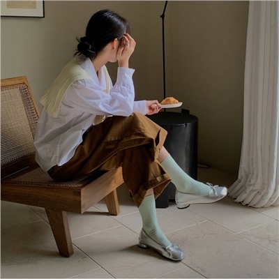 Brand Japanese small design knee socks for men and women, English, A-line, with embroidery, mid-length, Korean style