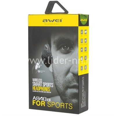 Наушники MP3/MP4 AWEI (A840BL) SPORT Bluetooth вакуумные черные