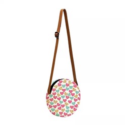 Сумка с принтом Сердце, Heart Abstract Round Sling Bag, произв. The Purple Tree