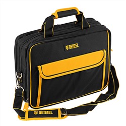 Сумка для инструмента, 400х170х300 мм, 3 отделения, 28 карманов, наплечный ремень Denzel