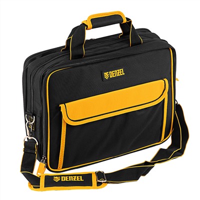 Сумка для инструмента, 400х170х300 мм, 3 отделения, 28 карманов, наплечный ремень Denzel