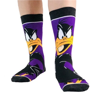 21655 Луни Тюнз | Носки "Daffy Duck — Сдвинутый Селезень", р-р 38-44 (черный)