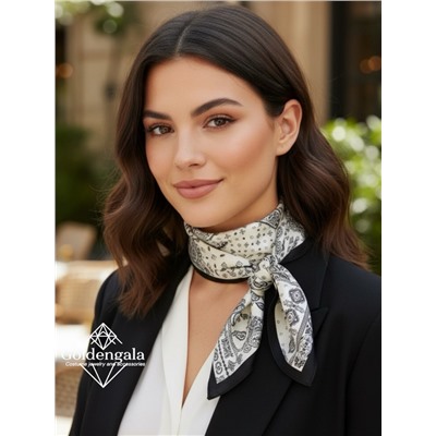 Косынка шелковая с принтом Арт 25183/009