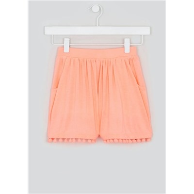 Girls Pom Pom Jersey Shorts (4-13yrs)