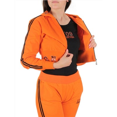 2388 ORANGE/BLACK Костюм спортивный тройка женский (100% полиэстер )