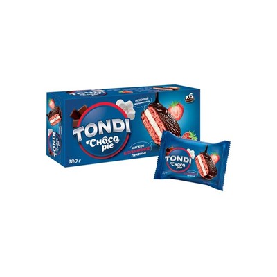 «Tondi», choco Pie клубничный, 180 г