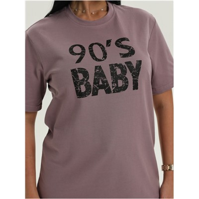 Футболка "Девяносто" пудра женская