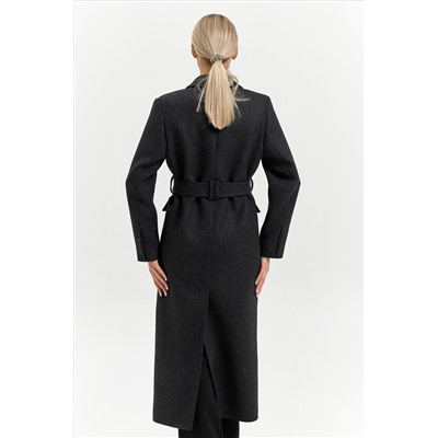 Пальто женское демисезонное 26326 (серый/диагональ)