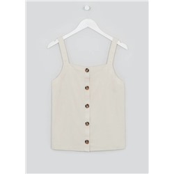 Linen Button Front Cami Top