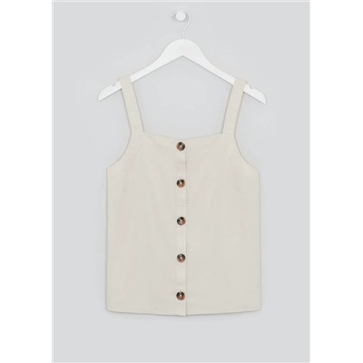 Linen Button Front Cami Top