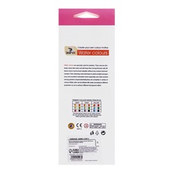 Краски акварельные, 12 цветов, в пластиковой тубе, 9 мл, в картонной коробке