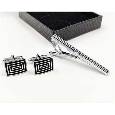 Набор запонок и зажима для галстука в футляре