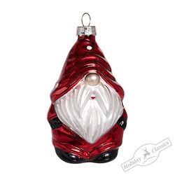 Гном "Зимняя сказка" красный (стекло) 6,5х6х11 см