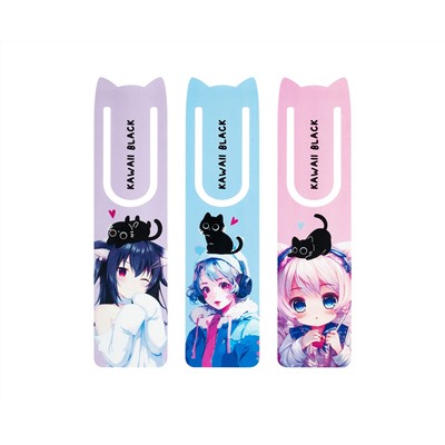 Закладка для книг,  47*188мм, MESHU "Kawaii", ассорти
