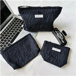 White capacious cosmetic bag, handheld organizer bag to go out, travel bag, liner