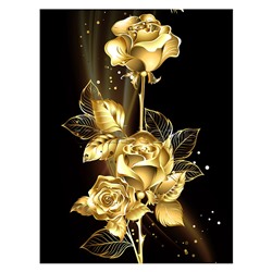Алмазная мозаика 30х40 "Золотая роза" с подр., с полн. заполн. (30цв) (блест.)