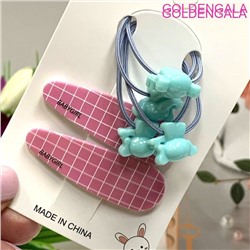 Детский набор аксессуаров для волос (2 резинки и 2 тик-так) тип 3