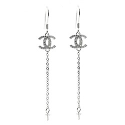 Серебряные швензы петля 42*10мм с фианитами, 1пара