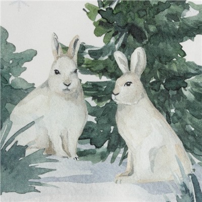 Набор новогодних салфеток "Этель" «Forest animals», 40х40см - 4 шт, хлопок, саржа