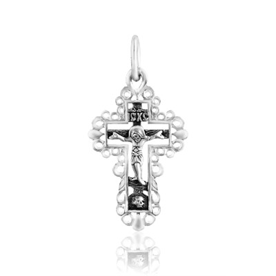 Крест из серебра литье частичное чернение