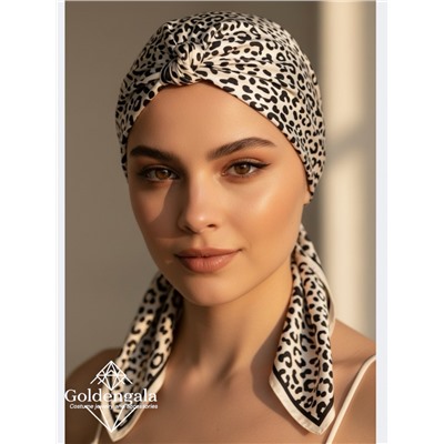 Косынка шелковая с принтом Арт 25183/007