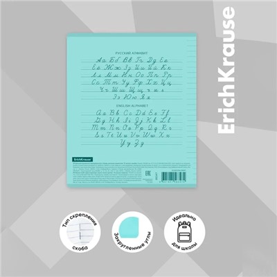 Тетрадь 18 листов в линейку, ErichKrause «Классика CoverPrо Pastel», пластиковая обложка, блок офсет 100% белизна, мятная